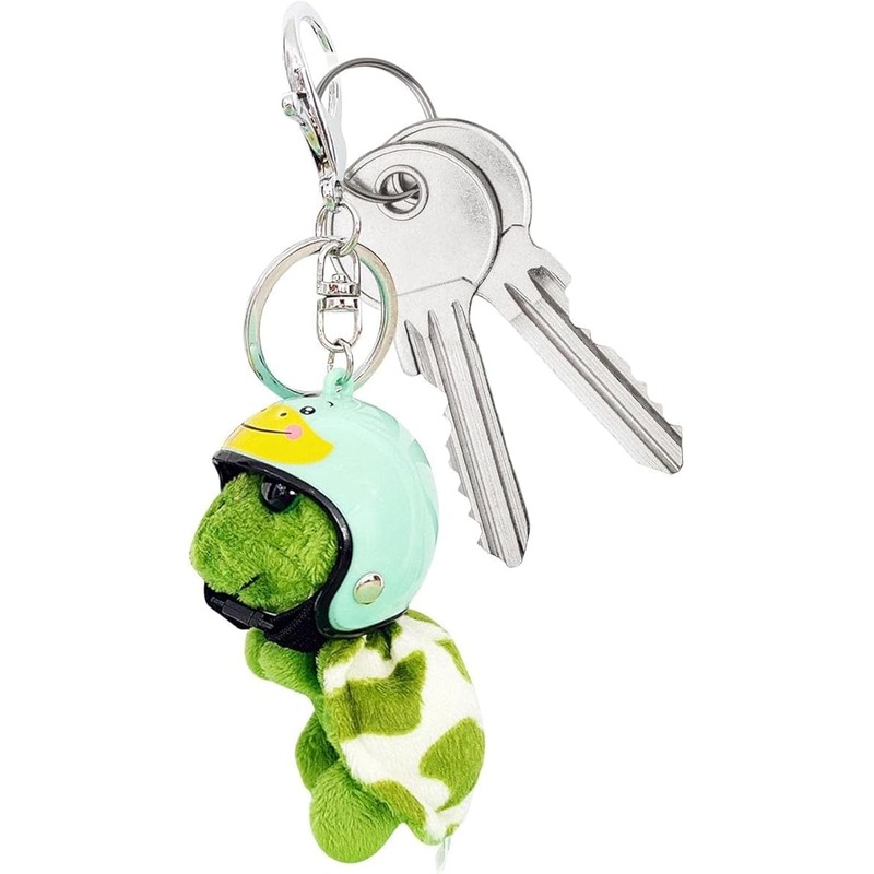 Dwuww Green Plush Turtle Keychain, Funny Pendant Plush Doll Portable