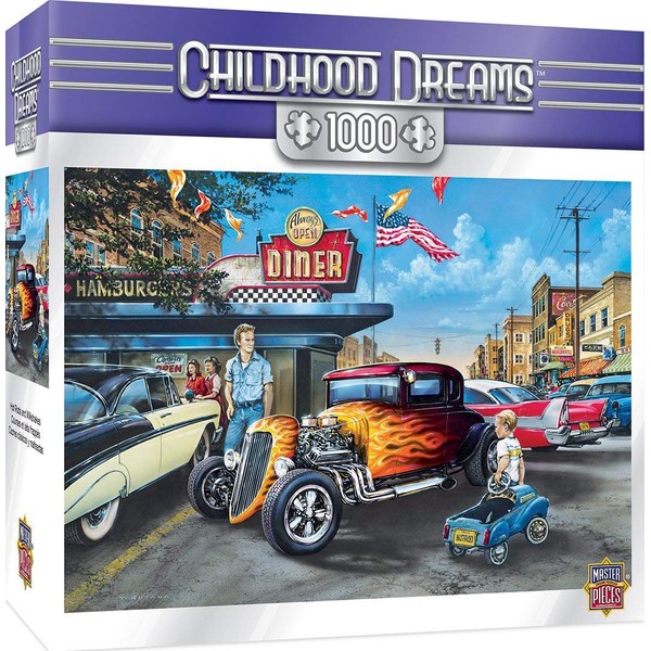 MasterPieces Childhood Dreams Jigsaw Puzzle, Hot Rods and Milkshakes, Featuring Art by Dan Hatala, 1000 Pieces,Multicolored,19.25" x 26.75"