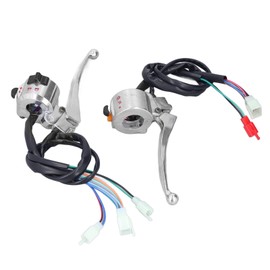 Switch Unit Left, Scooter 50 CC Left Switch Motorcycle Handle, 2 Pieces 22 mm Motorcycle Drum Brake Handlebar Switch Left Right Aluminium Alloy Silver Replacement for JH70 JH90