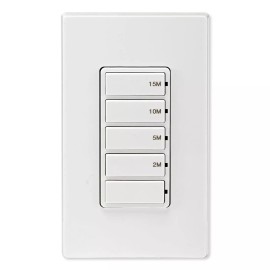 Leviton Decora Countdown Timer Wall Switch, 15 Min (DT115-1LW)