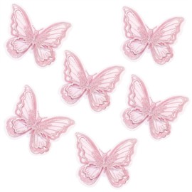 Butterfly Hair Clip, Butterfly Hair Clip, Pack of 6, Small Mini Hair Clips, Butterfly Clip for Women, Girls, Party Decoration (Pink)