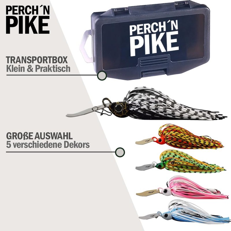 PERCH`N PIKE Chatterbait Fishing Lure Set with Box, 7 g/13