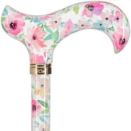 Royal RC Canes Watercolor Flowers Vivienne May Designer Derby Adjustable Cane