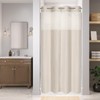 eachope Stall No Hooks Needed Linen Textured Shower Curtain with
