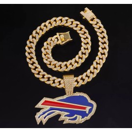 Houston Texans GEM NECKLACE Gold/Silver Bling Hip Hop Pendant & 24'' Chain - Gold