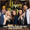 Ctosree 4 Pcs Happy New Year Banner Gold Firework Happy
