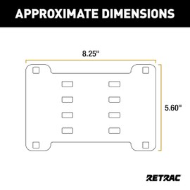 Retrac 205495 3-Inch Grille Guard License Plate Bracket