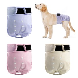 ZINGTERRA 3 Pack Washable Female Dog Diapers,Reusable Diaper for Doggie,Highly Absorbent Dog Diaper,Adjustable Leakproof Puppy Diapers Skirt for Heat,Incontinence,Period Doggy Nappies XL