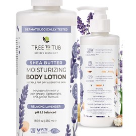pH 5.5 Balanced Lavender Lotion For Sensitive Skin With Eco-Friendly Wild Soapberries, And Shea Moisture