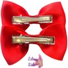Hot Pink Hair Bows Clips Slides Grips 2.7" inch Soft