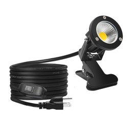 Taysing LED Spot Lights Plug-in Outdoor/Indoor 7W 6000K 16.5ft Power Cord ON/OFF Switch Waterproof Landscape Spotlights with Clip for Plants, Yard, Garden Accent Lights 1 Pack