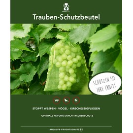 Pack of 50 Grape Protection Bags, Size: 40 x 30 cm, with Drawstring, for Protection from Wasp Breed, Birds, Cherry Vinegar Fly and Other Insects. Fruit Protection Bag, Organza Bag (Moss Green)