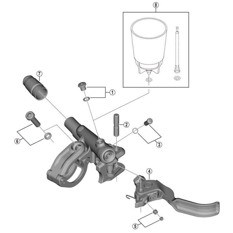 Shimano BL-M8100 Y2RR98010 Repair Parts Lever Body Unit (Right)