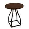HomePop Lindsay Round Accent Table with Metal Base - Brown