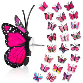 36Packs Rose Butterfly Thumb Tacks Cute Pushpins Thumbtacks for Hanging Decorative Push Pins for Cork Board Bulletin Board Wall Office Home Decor Accessories Random Pattern Decorations