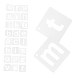 jojofuny 1Set Reusable A Z Lowercase Letter Stencils Early Education Plastic Templates for Creative Painting DIY Crafts and Wall Art Easy to Clean and Versatile Stencil Designs