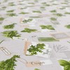 Anro Oilcloth Tablecloth, Wax tablecloths Washable, Herbs Green Beige Organic