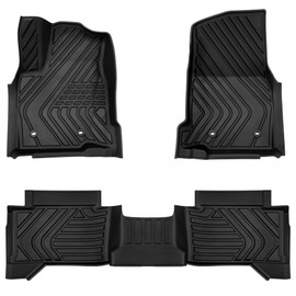 Yotruth Floor Mats for Toyota Tacoma 2024 (Double Cab) SR | SR5 | Limited | TRD Off Road | TRD Sport, All Weather Custom Fit TPE Mats Front & Rear, Compatible with Automatic Models, Black