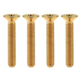 Wanyifa Titanium Ti M5x10 12 15 20 25mm Countersunk Flat Head Hex Socket Cap Screw Bolt Pack of 4 (M5x30mm, Gold)