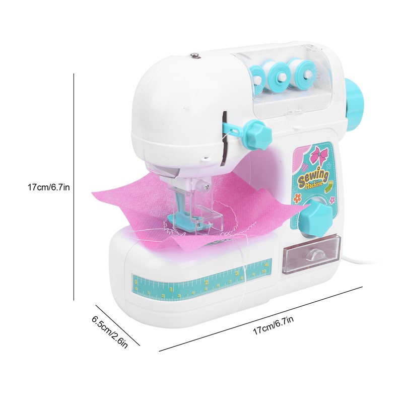 Kids Sewing Machine Toy Kit Portable W/Model Tape Scissor Threader