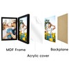 SNXJWA 8x10 Picture Frames Double Black Photo Frame Folding Vertical