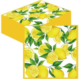 Glamifyr Pack of 40 Lemon Napkins Perfect for Birthdays, Parties, Weddings, Communion and Celebrations, Napkins Lemon Motif Decoration Napkins Summer 33 x 33 cm