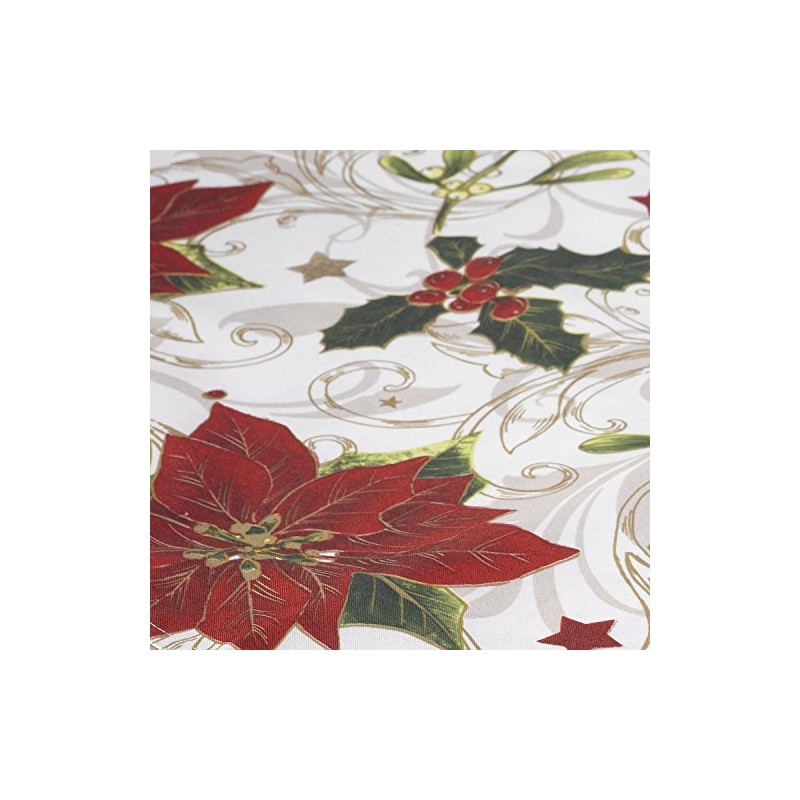 Christmas Table Runner Holly Poinsettia Xmas Dinner Party Festive Dining
