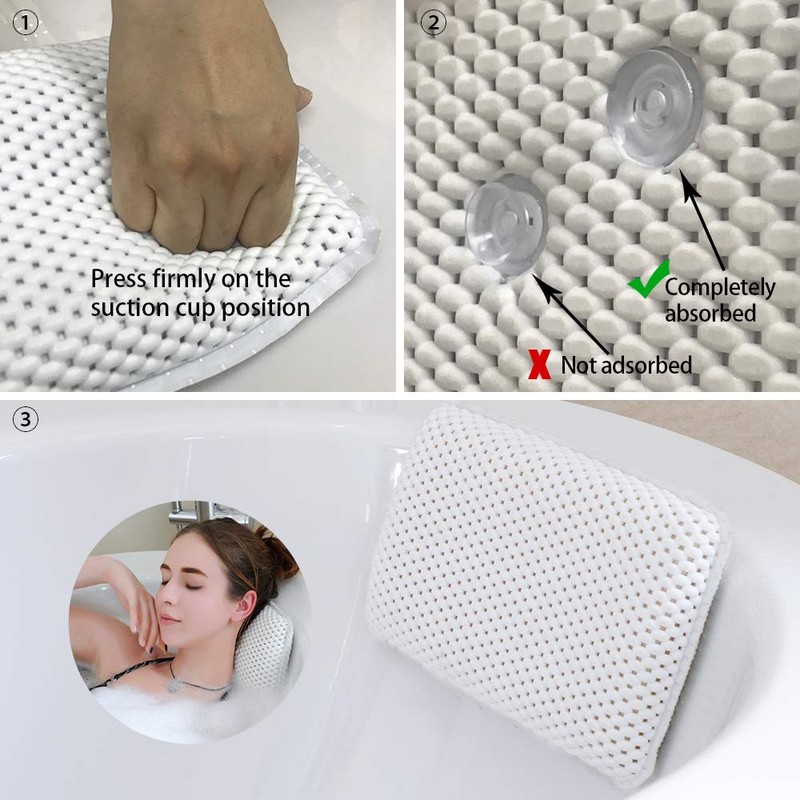 HANKEY Bathtub Pillow, Bath Pillow Bath and Spa Head Rest