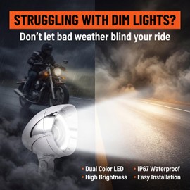 Anki HappiGo 4.5 Inch 2 Pcs Chrome LED Motorcycle Fog Passing Lights