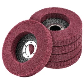 Junchamp 5Pcs 320 Grit Scour Flap Disc 4 1/2 Inch Angle Grinder Attachment for Metal Wood Scuff Grinding Sanding Discs Scouring Pad Polishing Wheel Paint Rust Remover