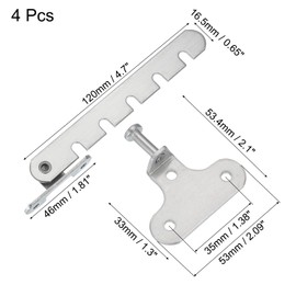 MECCANIXITY Window Restrictor Latch Window Safety Lock Stopper, Limit Stay Adjustable Casement Window Limiter with 5 Slots for Inward Opening Window, Silver Tone (4 Set, 35mm)