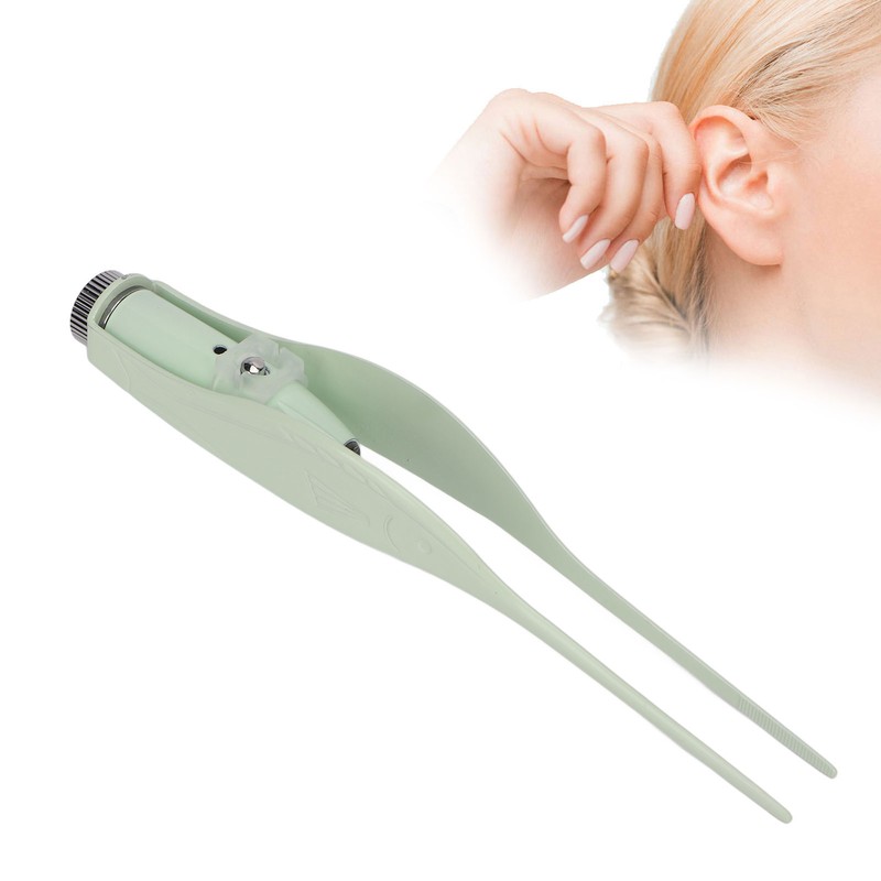 Ear Pick Tweezers Set USB Rechargeable LED Light Safe Professional