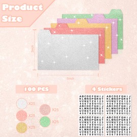 Index Card Dividers 3×5 Index Cards Guide Dividers with Alphabet Stickers Tab Dividers Recipe Guides Colorful Blank Flash Cards Study Cards for Recipe cards School Learning Office (100)