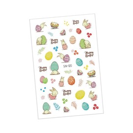 Healeved 5sheets Easter-Themed Nail Stickers of Glow Dark Manicure Decals for Unique Nail Art Decoration