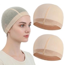 Tucnoeu 2 Pack Wig Caps to Hold Wig in Place - Elastic, Breathable, and Soft Wig Liner Caps for Hair Loss and Chemotherapy (Beige)