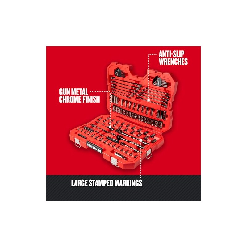CRAFTSMAN Mechanics Tool Set, 1/4" & 3/8" & 1/2" Drive,