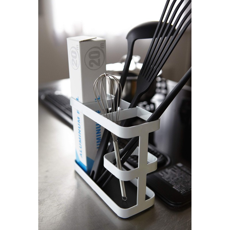 山崎実業(Yamazaki) ツールスタンド ワイド ホワイト 約W17×D6.7×H14.5cm タワー 7841