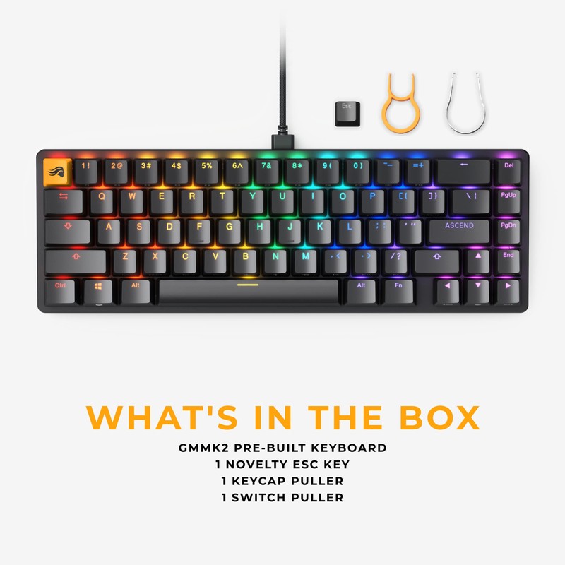 GLORIOUS Prebuilt Keyboard (Black - Compact TKL Hybrid)