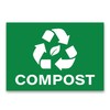 Compost Stickers, Self Adhesive Weatherproof Vinyl Stickers, Green, 7" x