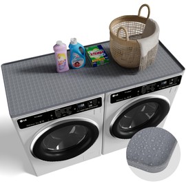 Washer and Dryer Covers for the Top,51.2" x 25.6"Large Washer Dryer Countertop，Silicone Washer and Dryer Countertop Protector Mat, Non-slip Waterproof Washing Machine Mat for Laundry Kitchen