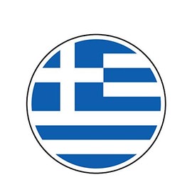 MAGNET Round Greek Flag Greece Circle Magnetic Vinyl Car Fridge Sticks to any Metal Surface 5"