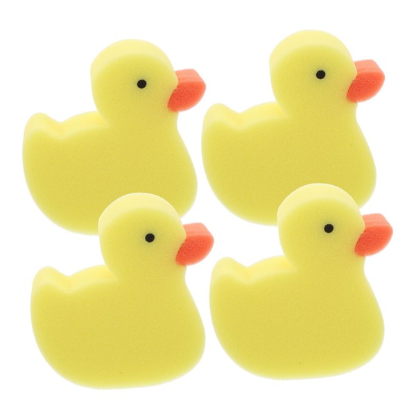 Baluue 4pcs Duck Shaped Bath Sponge Gentle Exfoliating Body Scrubbers