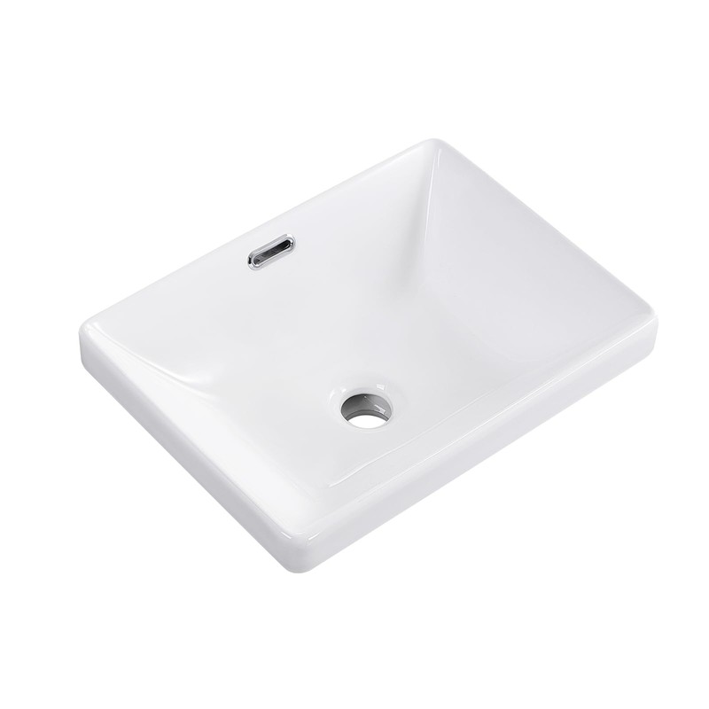 KARAMAG Small Bathroom Vessel Sink 16.7'' x 12.6'' Semi Recessed