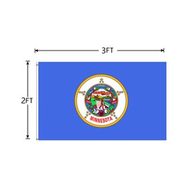 ANCONINE Minnesota State Flag 2x3FT,Minnesota MN Flags with 2 Brass Grommets,Double Stitched and Premium Polyester. (2x3ft)