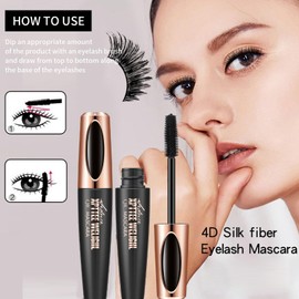 JIAYUTONG Waterproof Mascara - Volumizing & Lengthening Black Mascara for Long Lasting Lash Shine, Smudge Proof & Buildable Formula for Natural or Dramatic Looks (Gold&Black Tube-1PC)