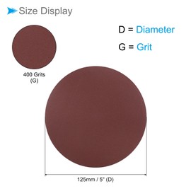CoCud PSA Schleifscheiben, Durchmesser 5 Zoll, Körnung 400, selbstklebendes Schleifpapier - (Anwendungen: für Holz- und Metallbearbeitung), 30 Stück
