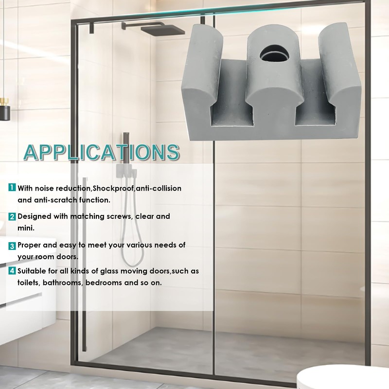 generic 4pcs Sliding Glass Shower Door Side Anti-Collision Block,for 5/16""(8mm)