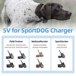 Fesasn 5V Dog Trainer Collar Charger for SD-425X Family & 825X Remote Trainer Systems Compatible with SD-425, SD-425S, SD-425 Camo, SD-825 Remote Trainer, Field Trainer, Shock Collar Plug Cable