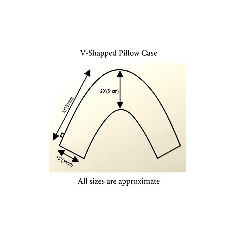 2 Pack Poly-Cotton Plain Dyed V Shaped Pillow Cases Covers