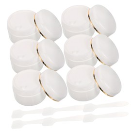 PACKOVE 6pcs Refillable Travel Cream Containers with Spoon Leak Cosmetic Jars for Face Lotion Hand Cream Skincare Sample Storage and Compact